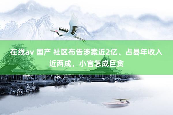 在线av 国产 社区布告涉案近2亿、占县年收入近两成，小官怎成巨贪