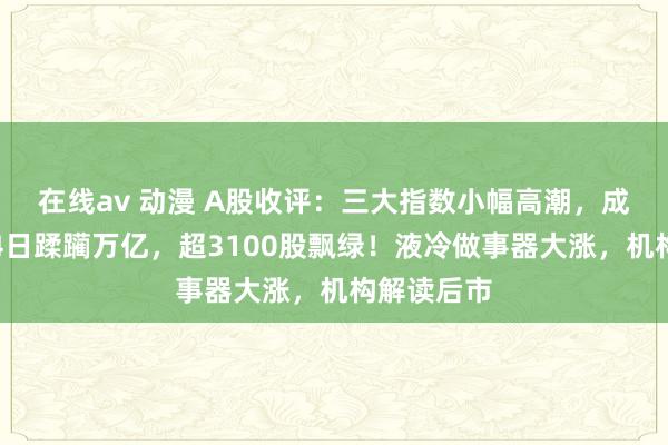 在线av 动漫 A股收评：三大指数小幅高潮，成交额鸠集4日蹂躏万亿，超3100股飘绿！液冷做事器大涨，机构解读后市